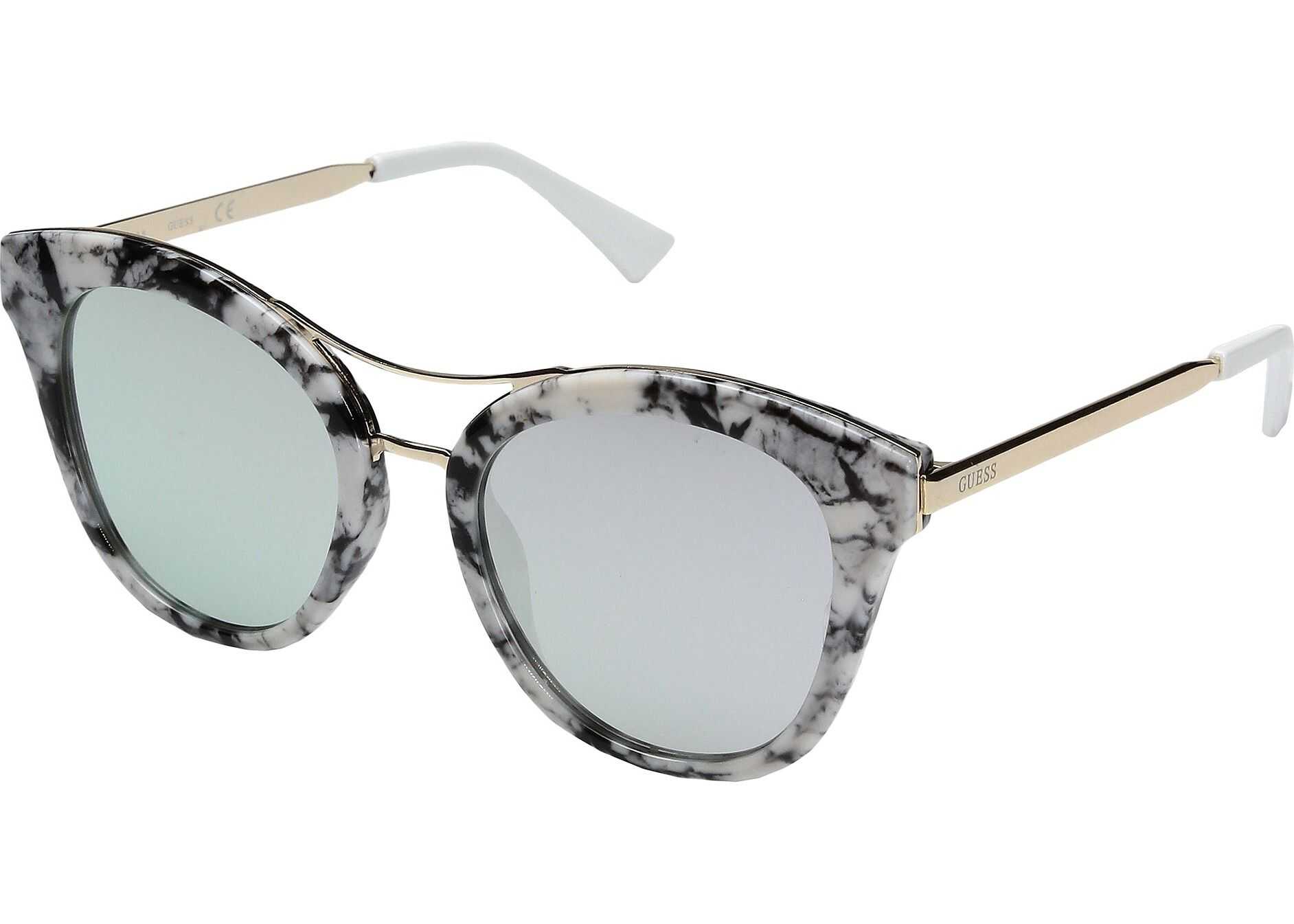 GUESS GF0304 Black/White Marble/Smoke Mirror Lens