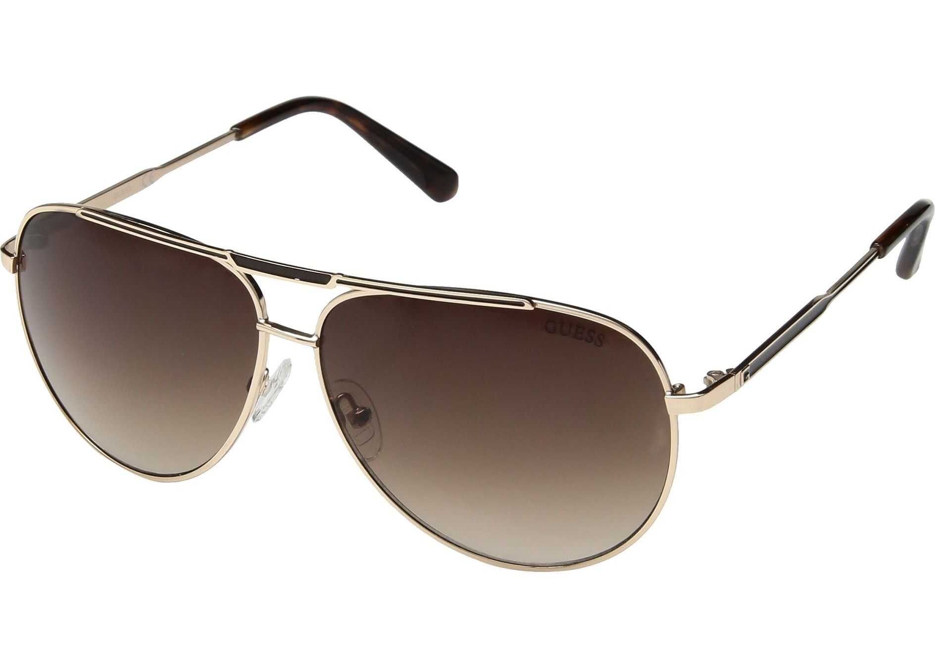 GUESS GF5034 Satin Gold with Brown/Brown Gradient Lens