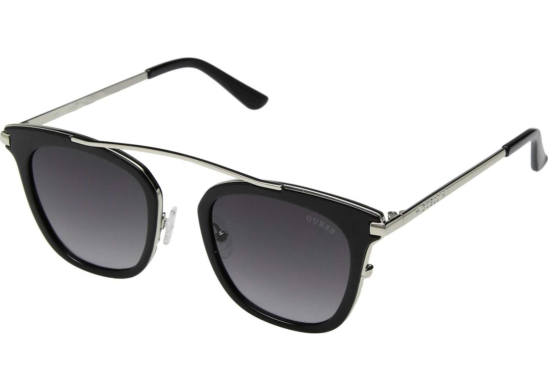 GUESS GF6063 Shiny Black with Silver/Smoke Gradient Lens