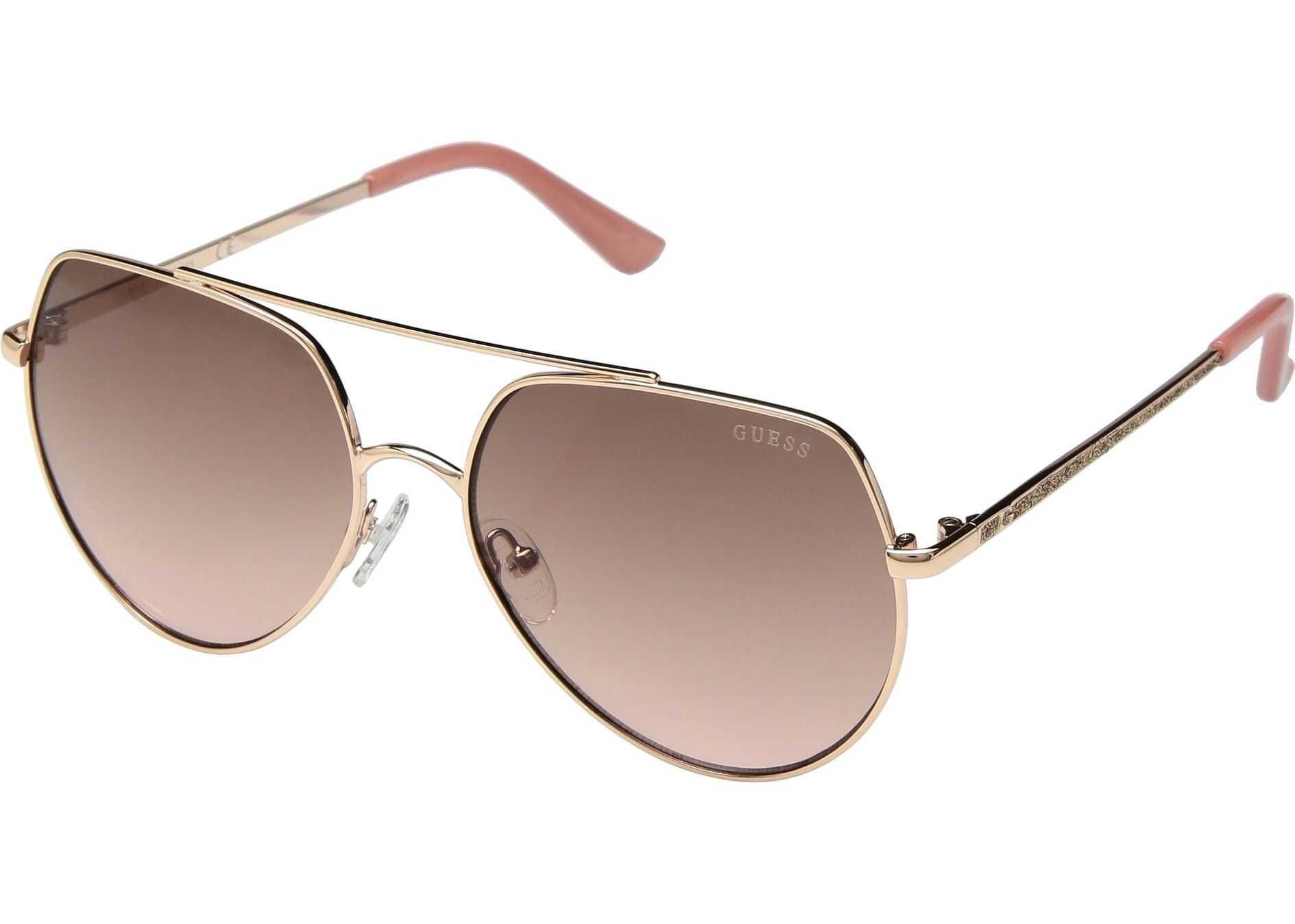 GUESS GF6057 Shiny Rose Gold/Brown to Pink Gradient Lens