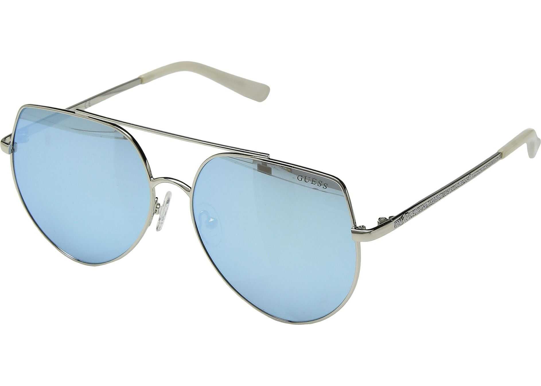 GUESS GF6057 Shiny Light Nickeltin/Blue Mirror