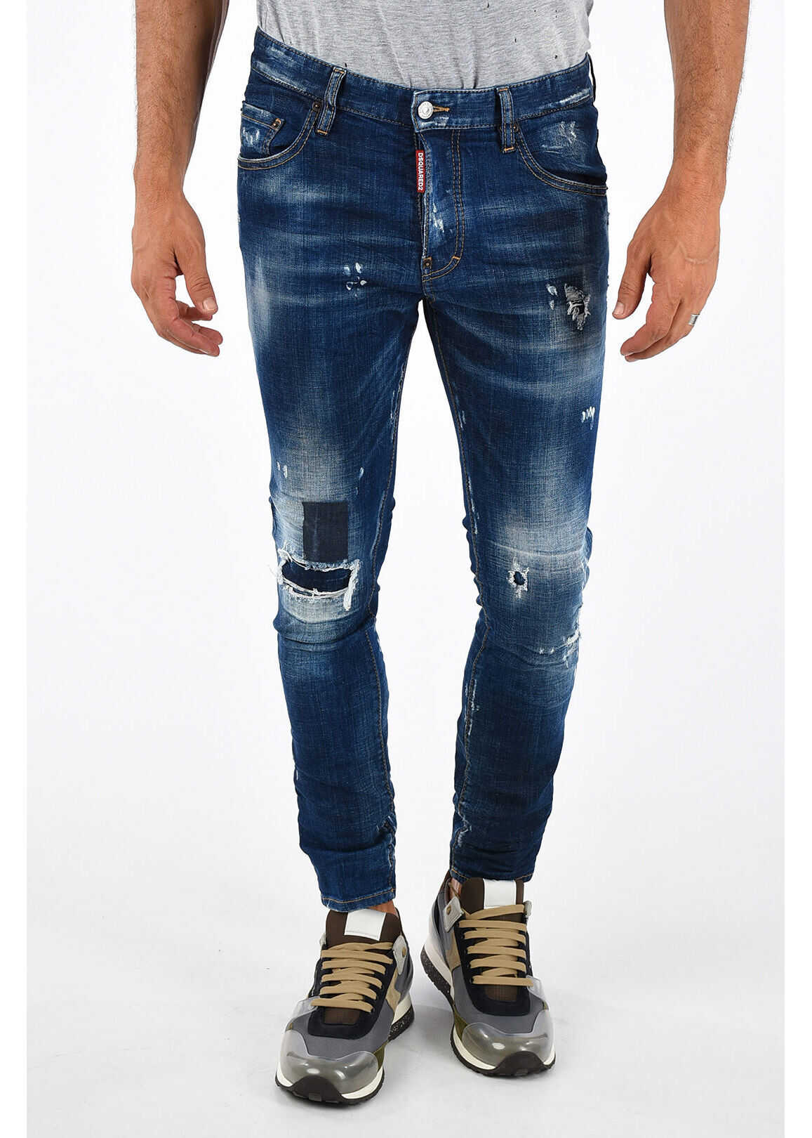 DSQUARED2 14cm Distressed SKATER Jeans BLUE