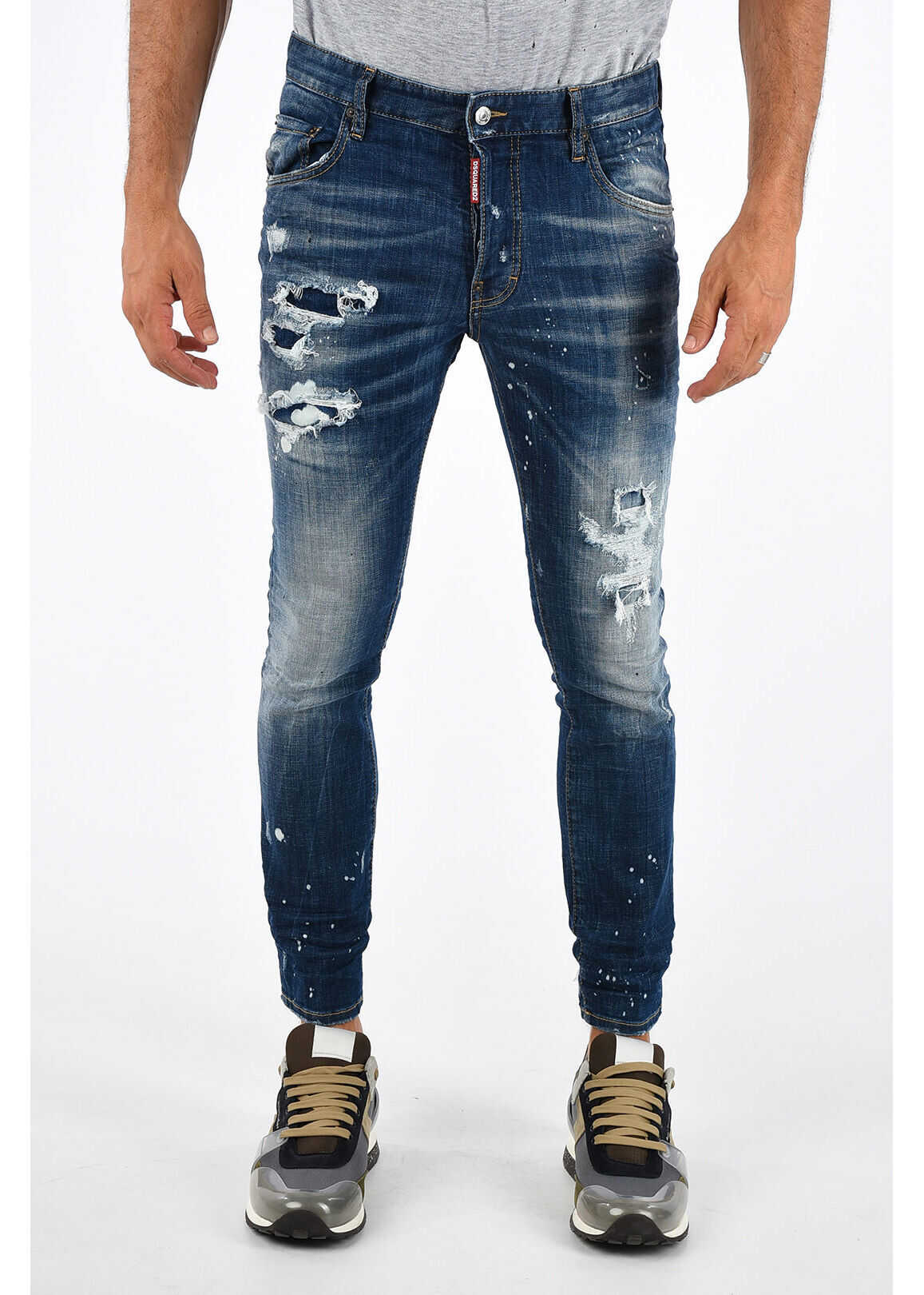 DSQUARED2 16cm Distressed SKATER Jeans BLUE