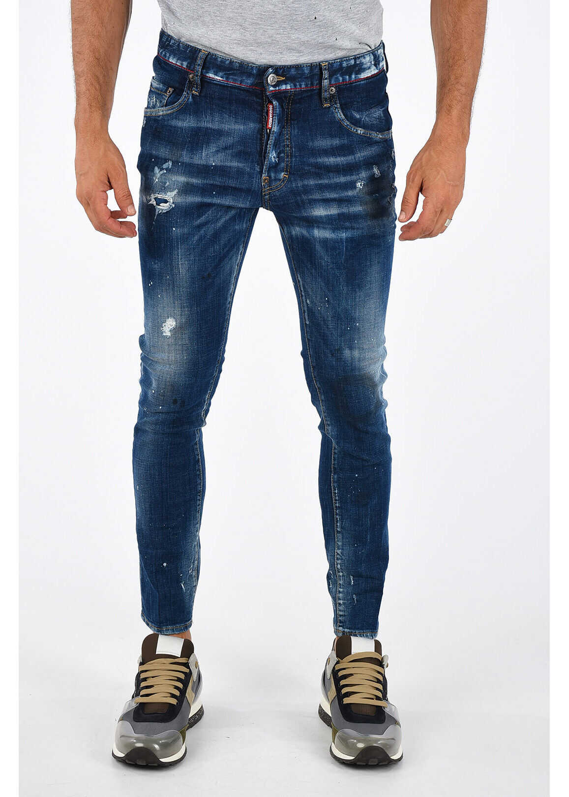 DSQUARED2 16cm Distressed SKATER Jeans BLUE