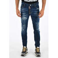 Blugi drepti DSQUARED2 17cm Distressed and Printed CITY BIKER Jeans