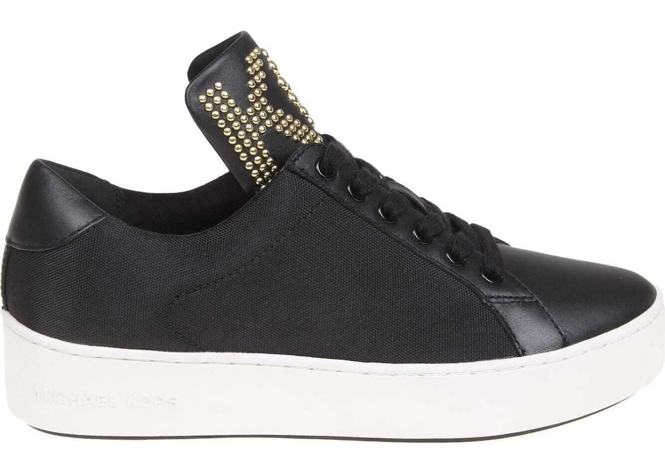 Michael Kors Mindy Sneakers In Black Canvas Black