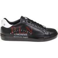 Sneakers Philipp Plein Lo-Top Sneakers In Black Nappa Leather