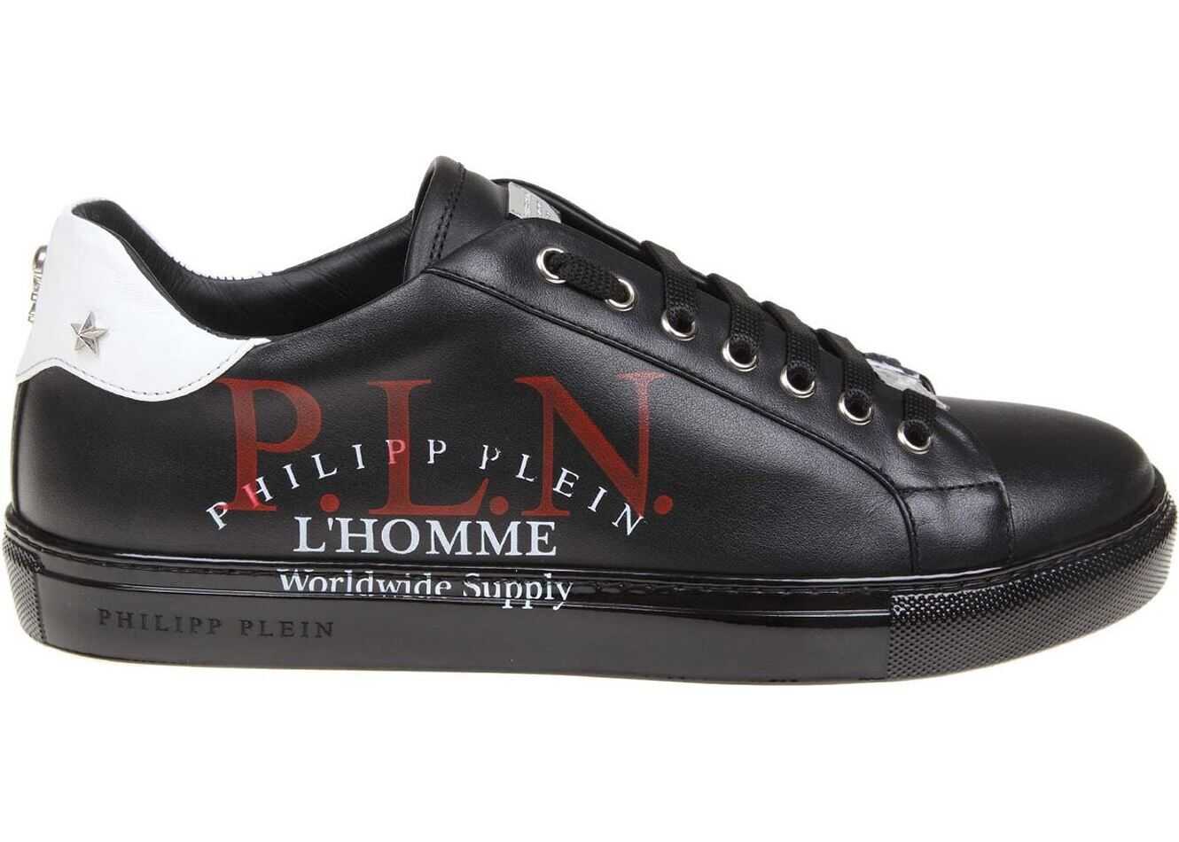 Philipp Plein Lo-Top Sneakers In Black Nappa Leather Black