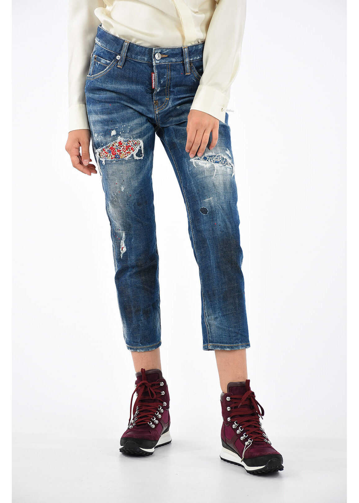 DSQUARED2 16,5cm Distressed Denim Jeans BLUE