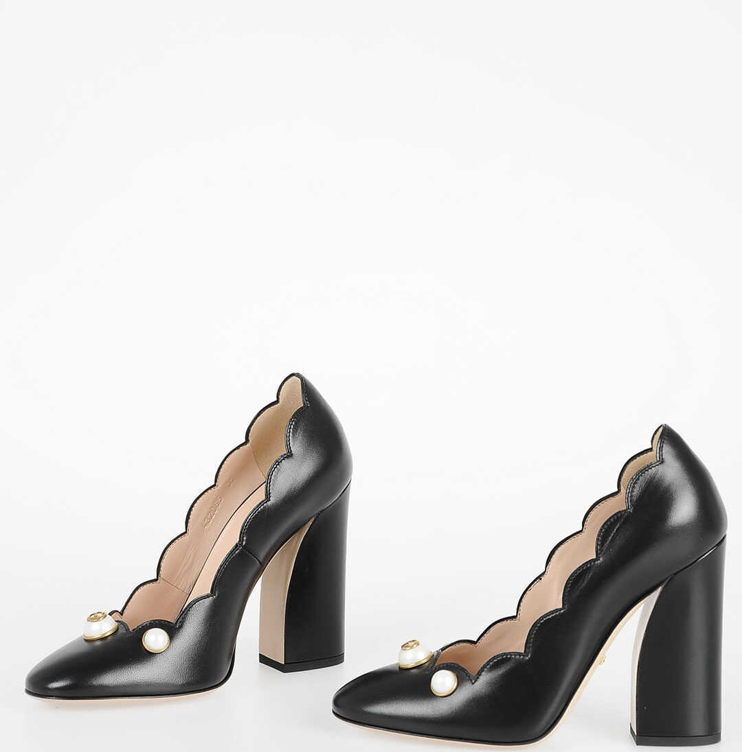 Gucci 11cm Leather Malaga Pumps BLACK