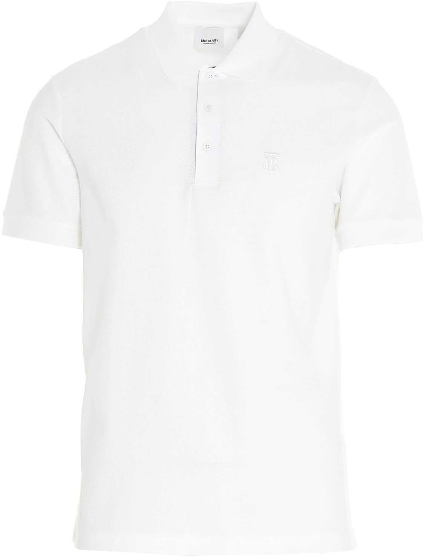 Burberry Eddie Polo Shirt In White Piqué 8014005 White