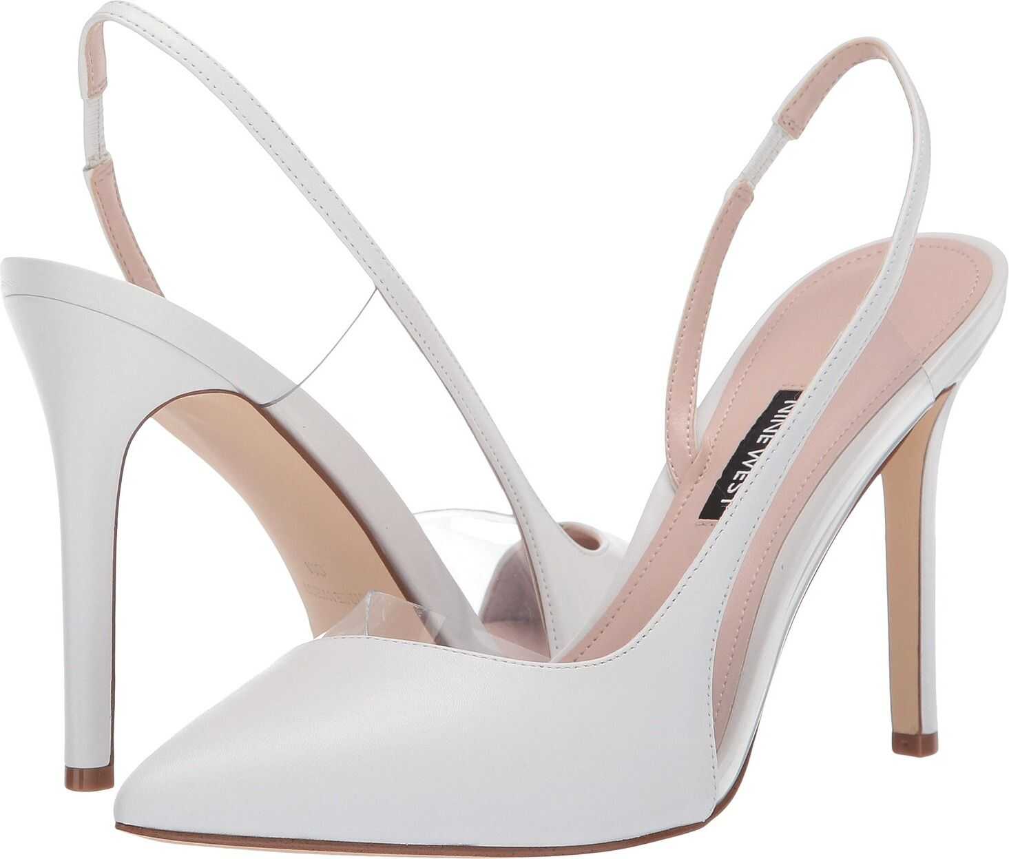 Nine West Toffee Pointed Toe Slingback Pump White