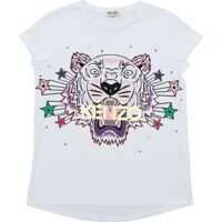 Tricouri Tiger Round-Neck T-Shirt In White With Logo Fete