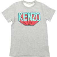 Tricouri Super Kenzo T-Shirt In Gray With Logo Baieti