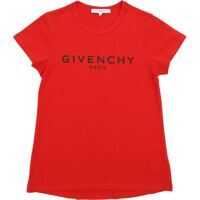 Tricouri Givenchy Red T-Shirt With Crackle Effect Logo