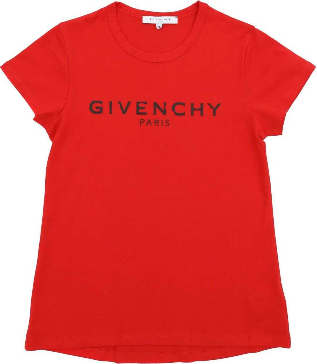Givenchy Red T-Shirt With Crackle Effect Logo Red
