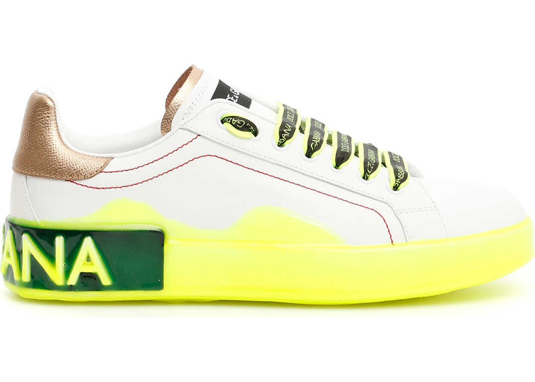 Dolce & Gabbana Portofino Melt Sneakers BIANCO ORO GIALLO