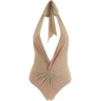 Costume de baie intregi Monogram V-Neck Swimsuit Femei