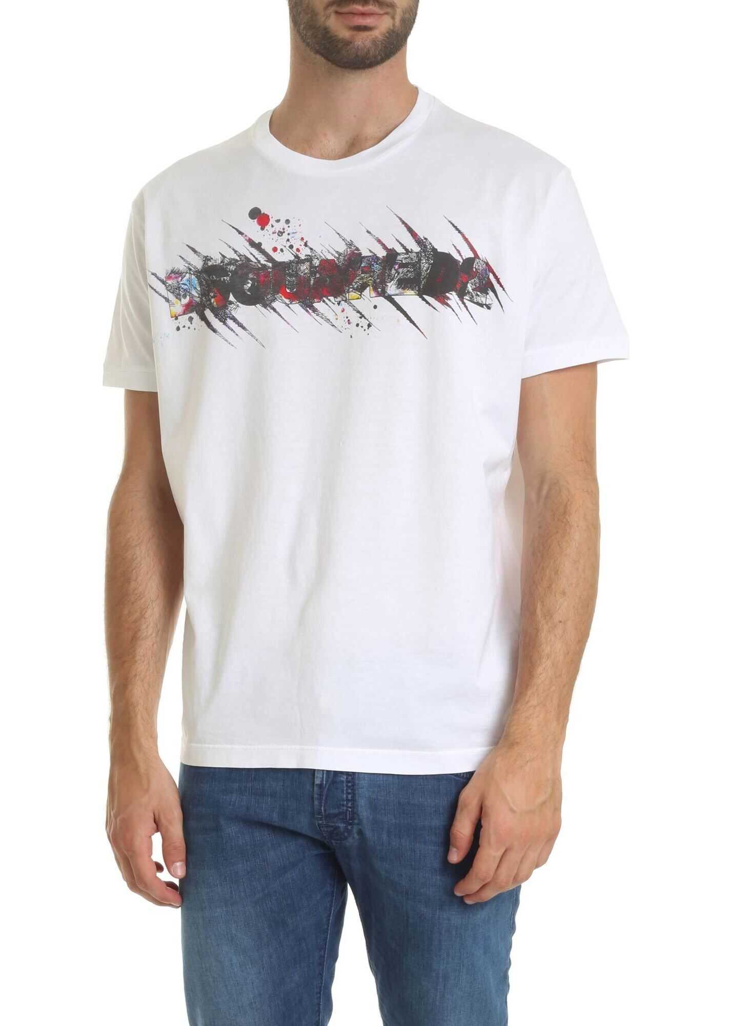 DSQUARED2 T-Shirt In White With Contrasting Logo White