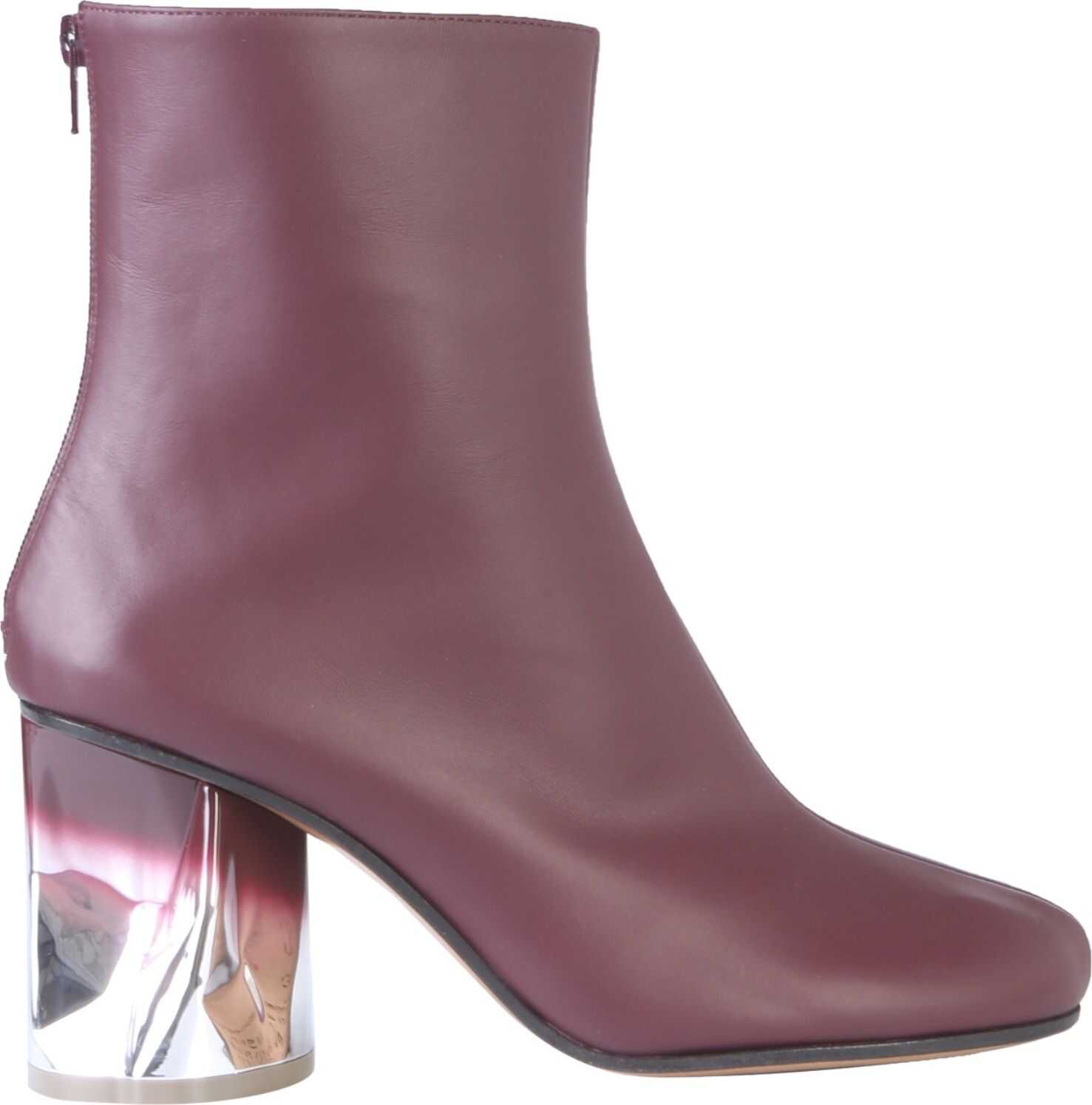 Cizma Maison Margiela Crushed Heel Boots BORDEAUX