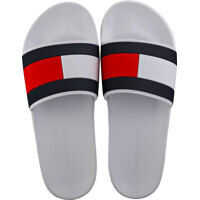 Slapi Essential Flag Pool Slide Sandals In White Navy Red Barbati