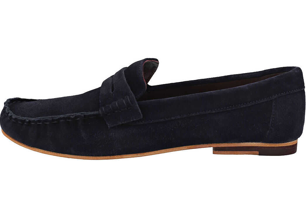 London Brogues Harry Brogue Shoes In Navy Blue