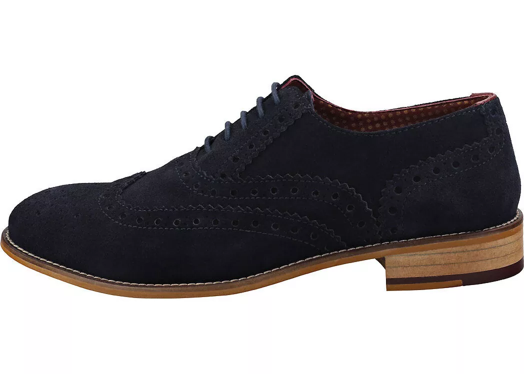 London Brogues Clive Brogue Shoes In Navy Blue