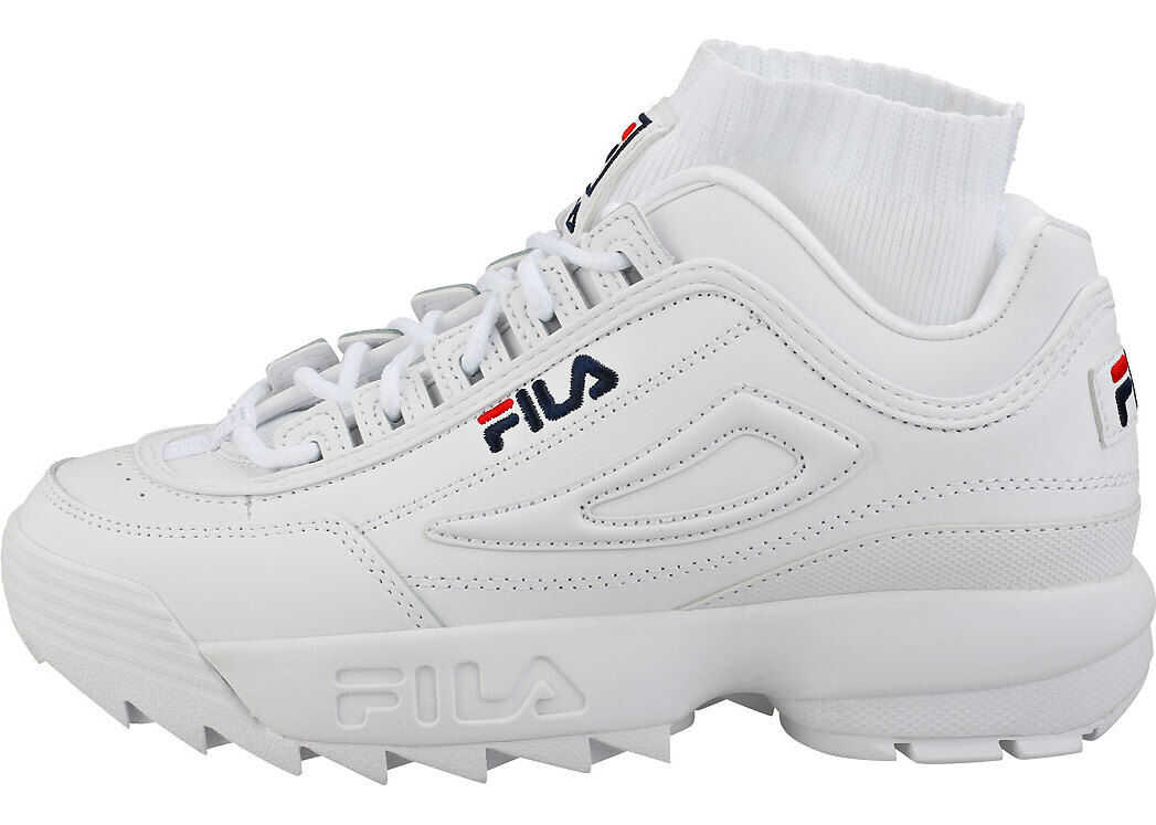 Fila Disruptor Evo Sockfit Fashion Trainers In White Navy Red White