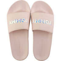 Sandale Iridescent Detail Pool Slide Sandals In Silver Peony Femei