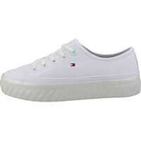Adidasi cu platforma Outsole Detail Flatform Trainers In White Femei