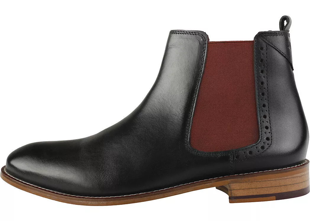 London Brogues Gatsby Chelsea Boots In Black Black