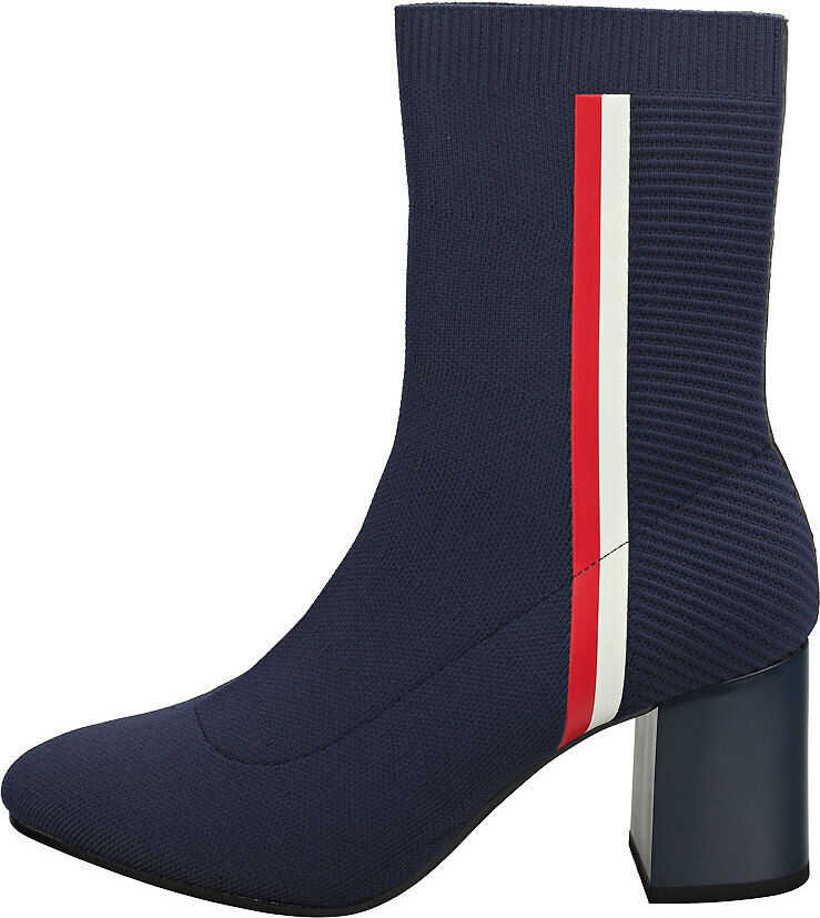Cizma Tommy Hilfiger Knitted Heeled Fashion Boots In Midnight Navy Navy