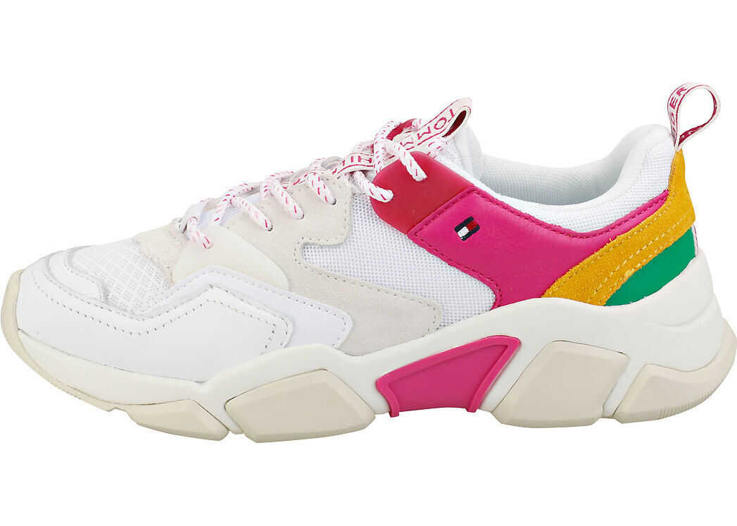 Tommy Hilfiger Pop Color Chunky Fashion Trainers In Pop Color White White