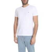 Tricouri Tommy Hilfiger White T-Shirt With Logo Embroidery On The Pocket*