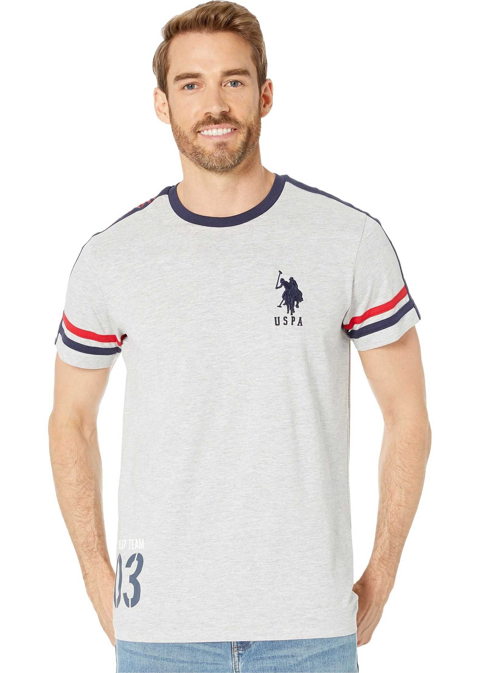 U.S. POLO ASSN. USPA Right Shoulder Light Heather Gray