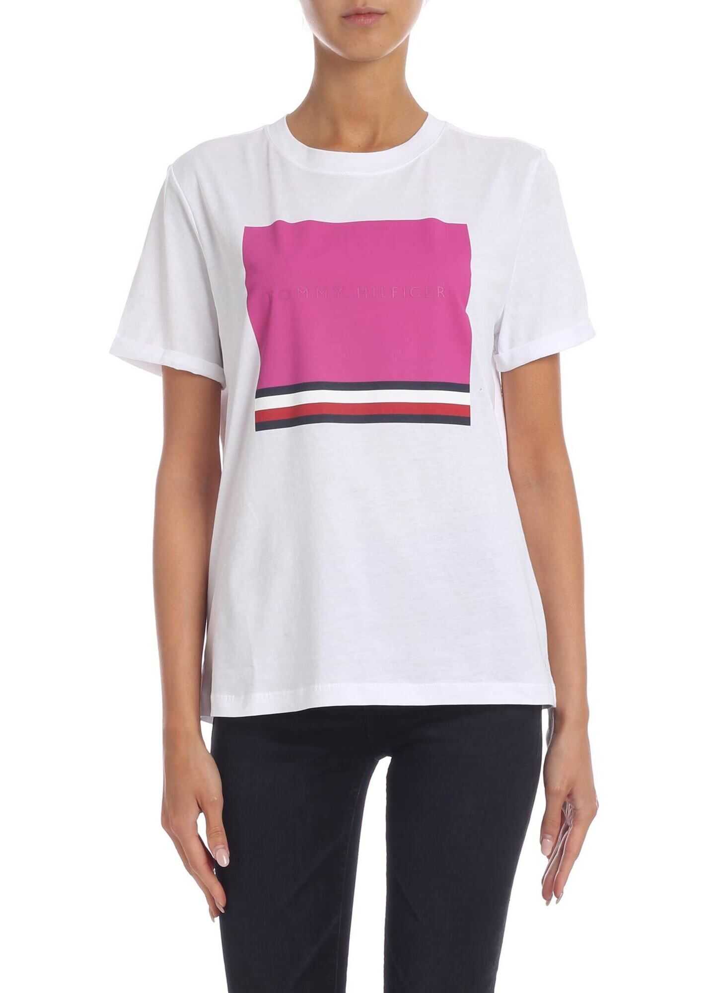 Tommy Hilfiger White T-Shirt With Contrasting Logo Print White