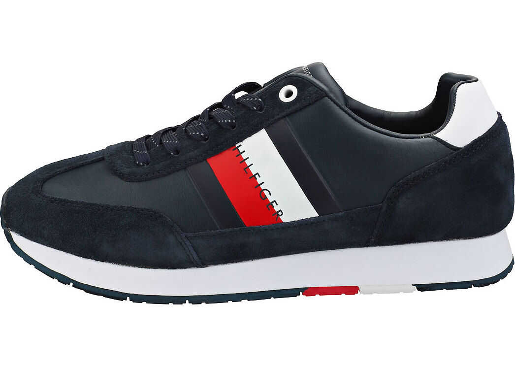 Tommy Hilfiger Corporate Flag Runner Casual Trainers In Midnight Navy Navy