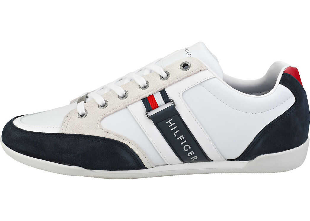 Tommy Hilfiger Corporate Material Mix Cupsole Casual Trainers In Red White Blue Red