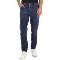 Blugi drepti Dark-Blue Cool Guy Washed Jeans Barbati