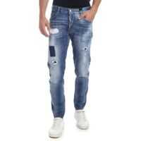 Blugi drepti Tidy Biker Jeans In Faded Blue Barbati
