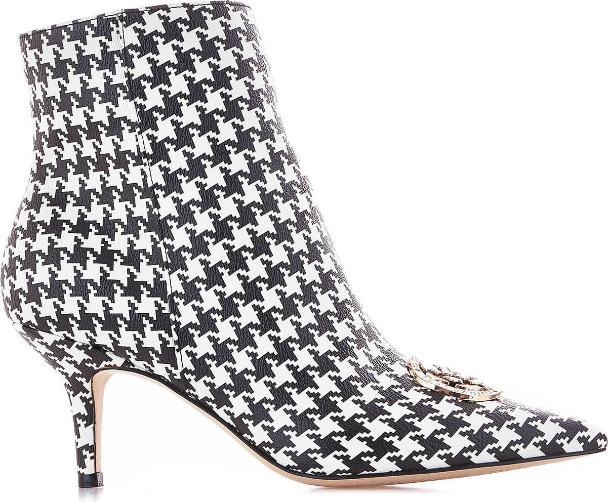 GUESS Ankle boots with hounds tooth print White