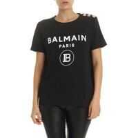 Tricouri Black T-Shirt With White Flock Logo Femei