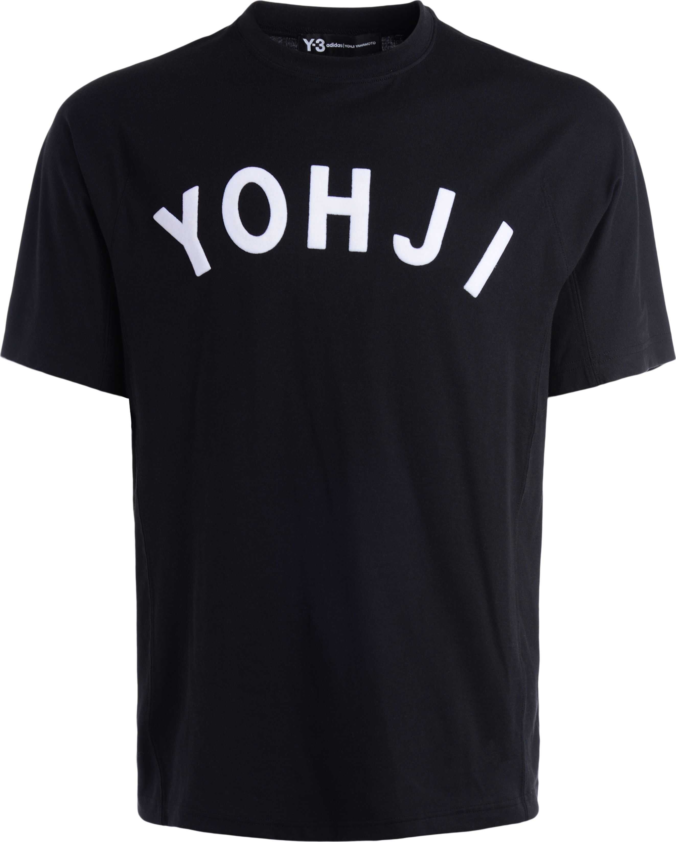 Y-3 T-Shirt Made Of Black Cotton With Applied Yohji Logo In White Black