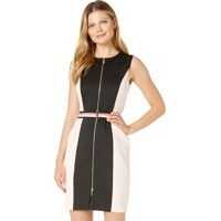 Rochii elegante Scuba Front Zip Sheath Dress Femei