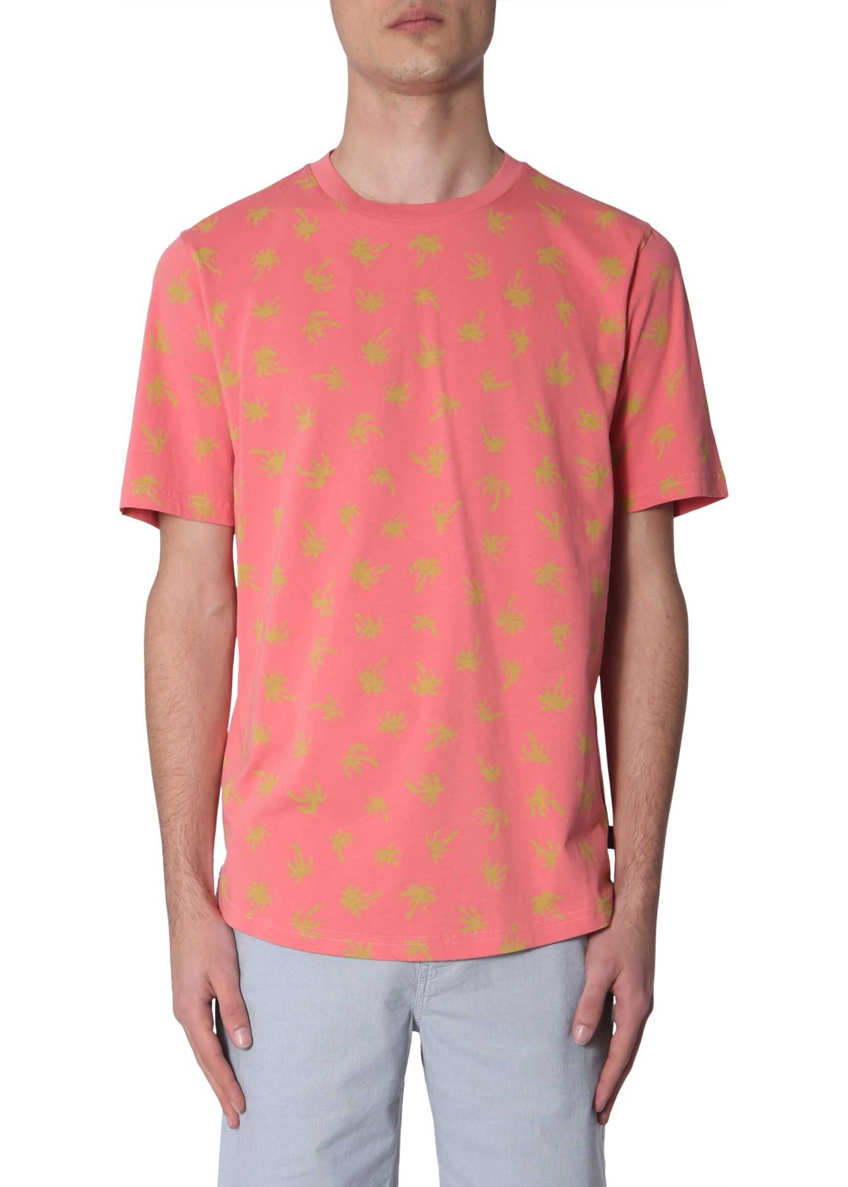 PS by Paul Smith T-Shirt With Printed Palm Trees PINK