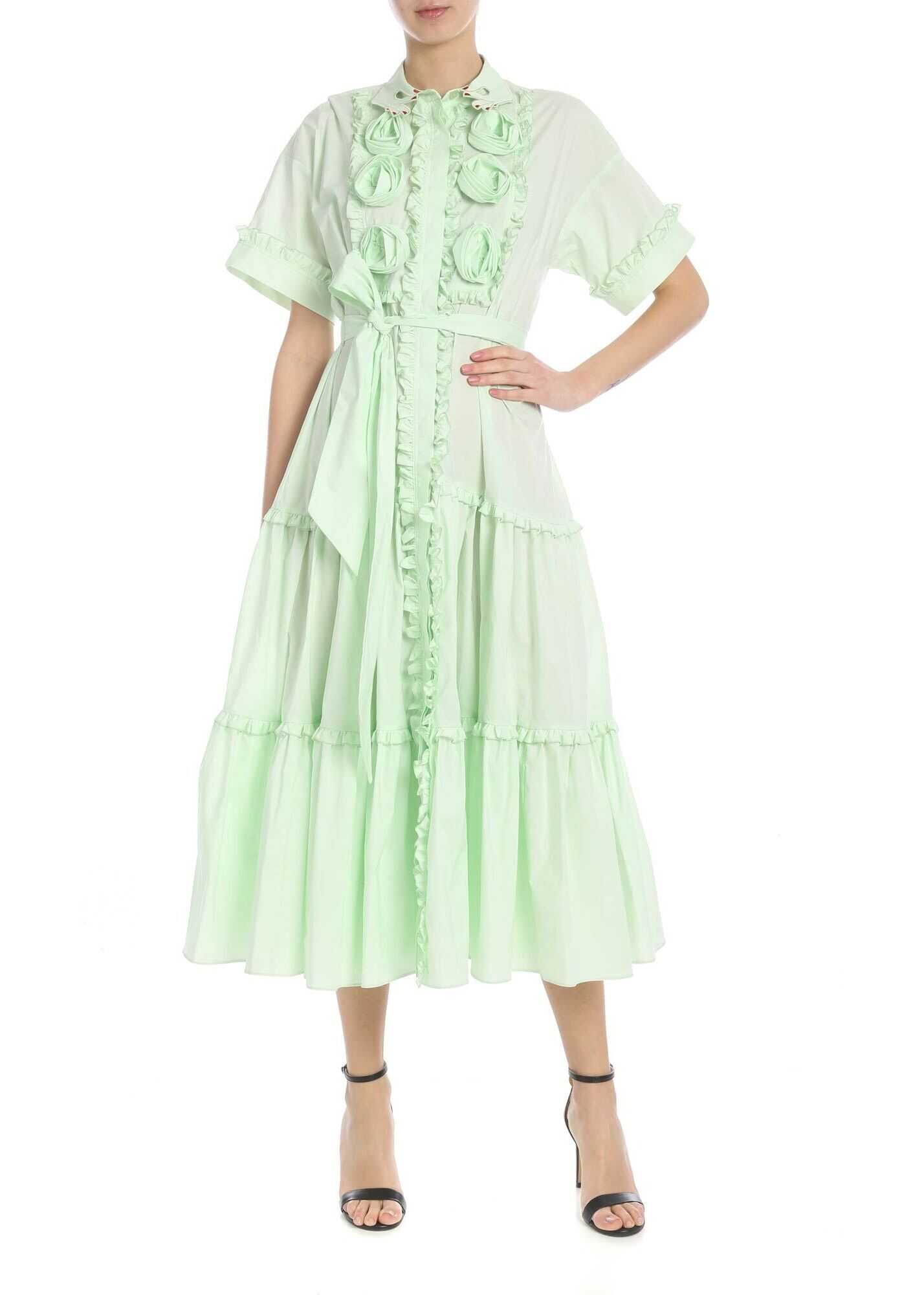 Gragnano Long Dress In Aquamarine Color