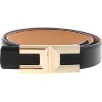 Curele Black Belt With Golden Metal Logo Femei