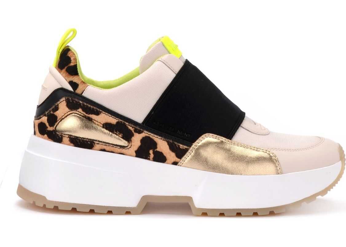 Michael Kors Cosmo Sneaker In Pony Effect Leather And Technical Fabric Multicolour