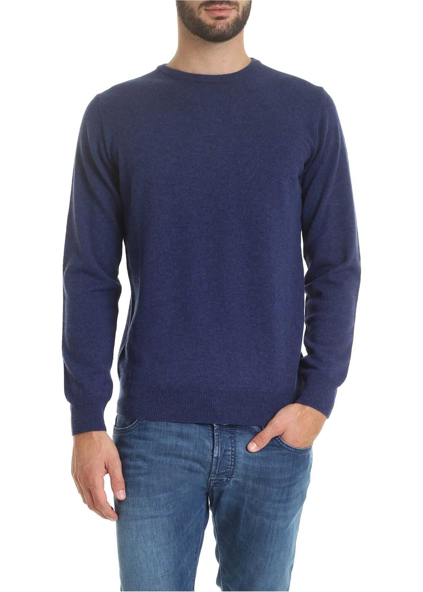 Kangra Cashmere Pullover In Blue Melange Blue