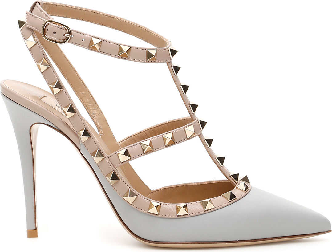 Valentino Garavani Rockstud Slingbacks PASTEL GREY POUDRE